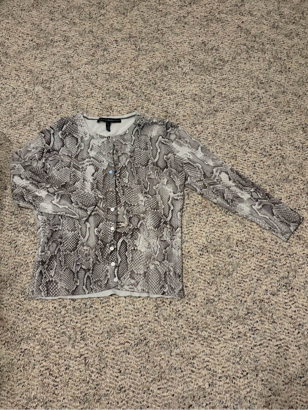 White House black market snake print cardigan